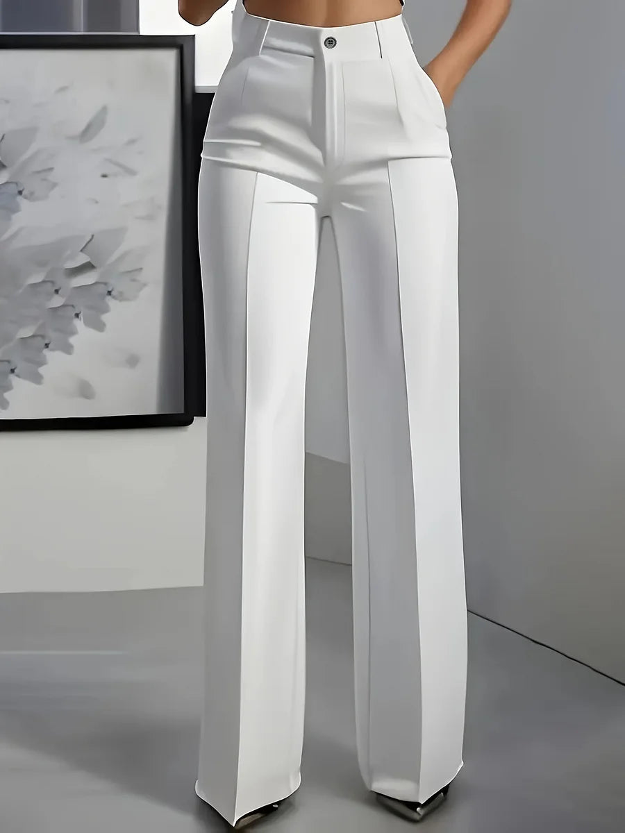 Women's High Waist Wide Leg Trousers Straight Cut