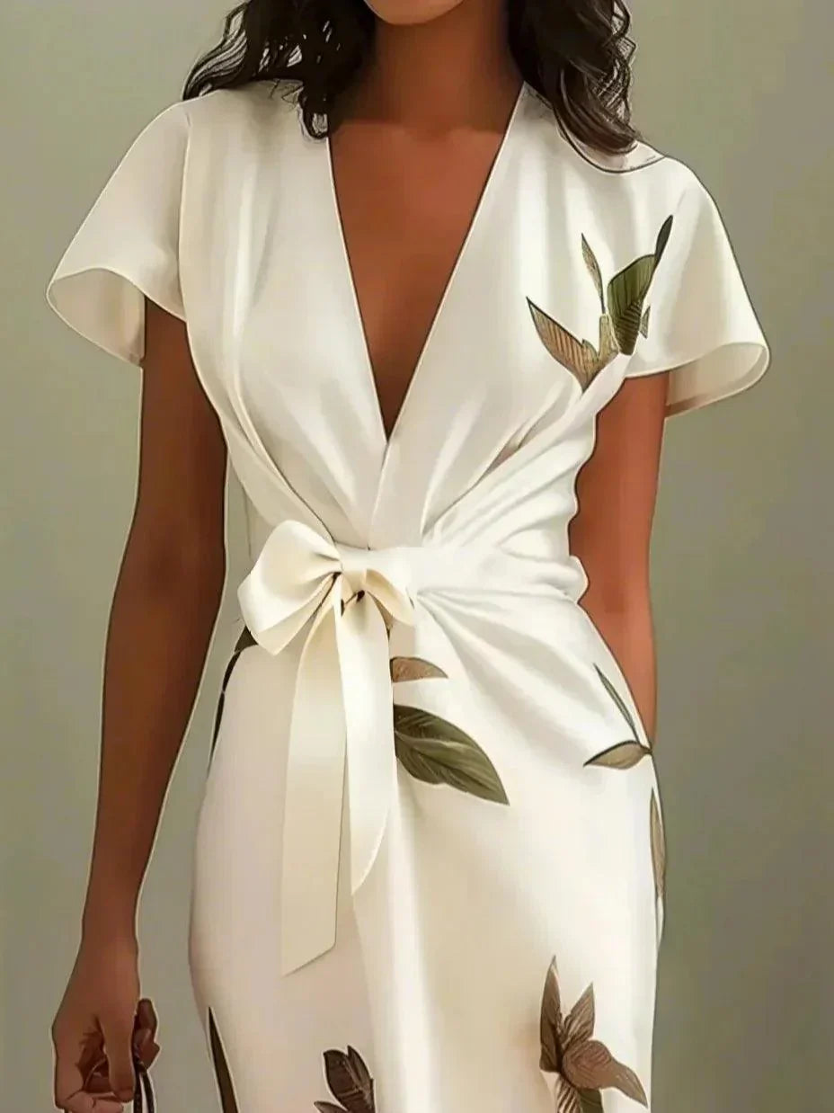 Women's Elegant Wrap Midi Dress