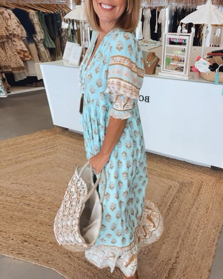 Women's Flowing Floral Midi Dress