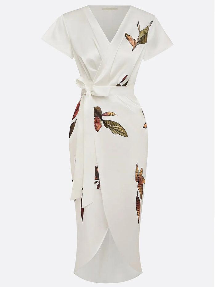 Women's Elegant Wrap Midi Dress