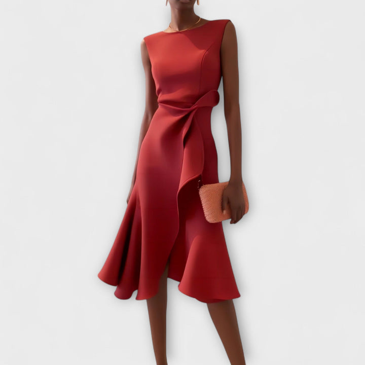 Women's Sleeveless Asymmetric Midi Dress