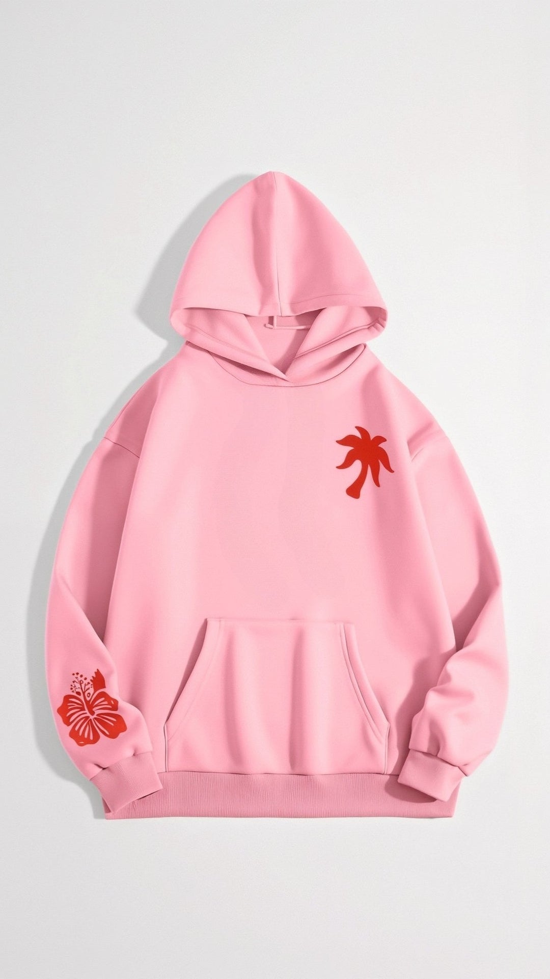 Embroidered hoodie with tropical design for women