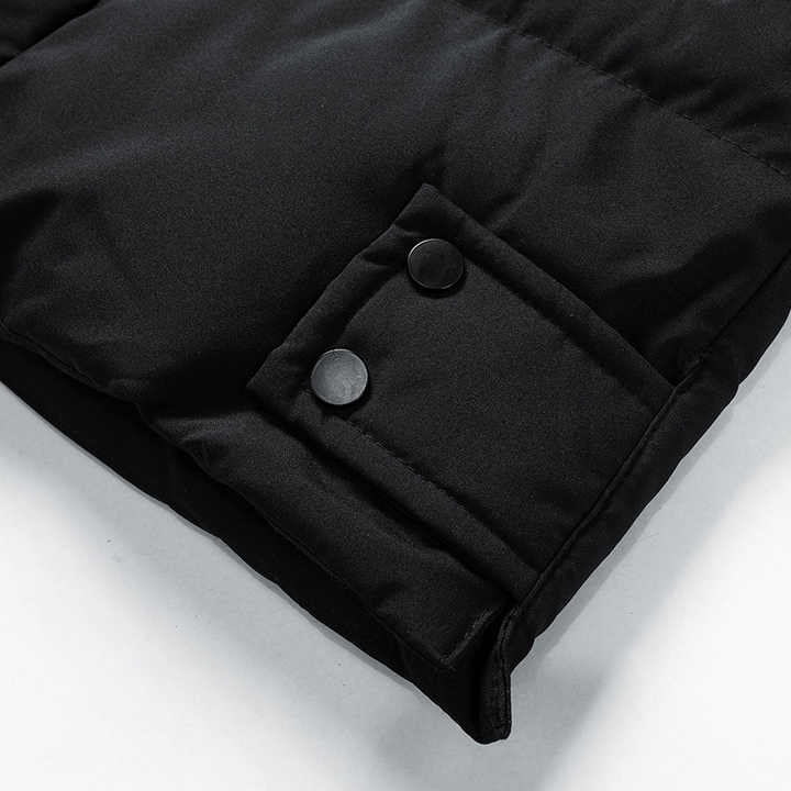 Padded long winter coat for men