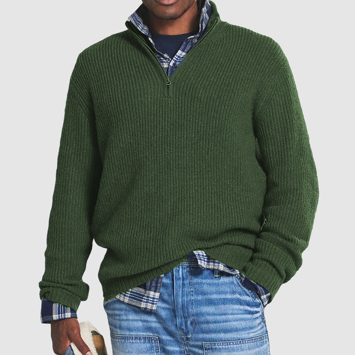 Business-casual zip sweater for men