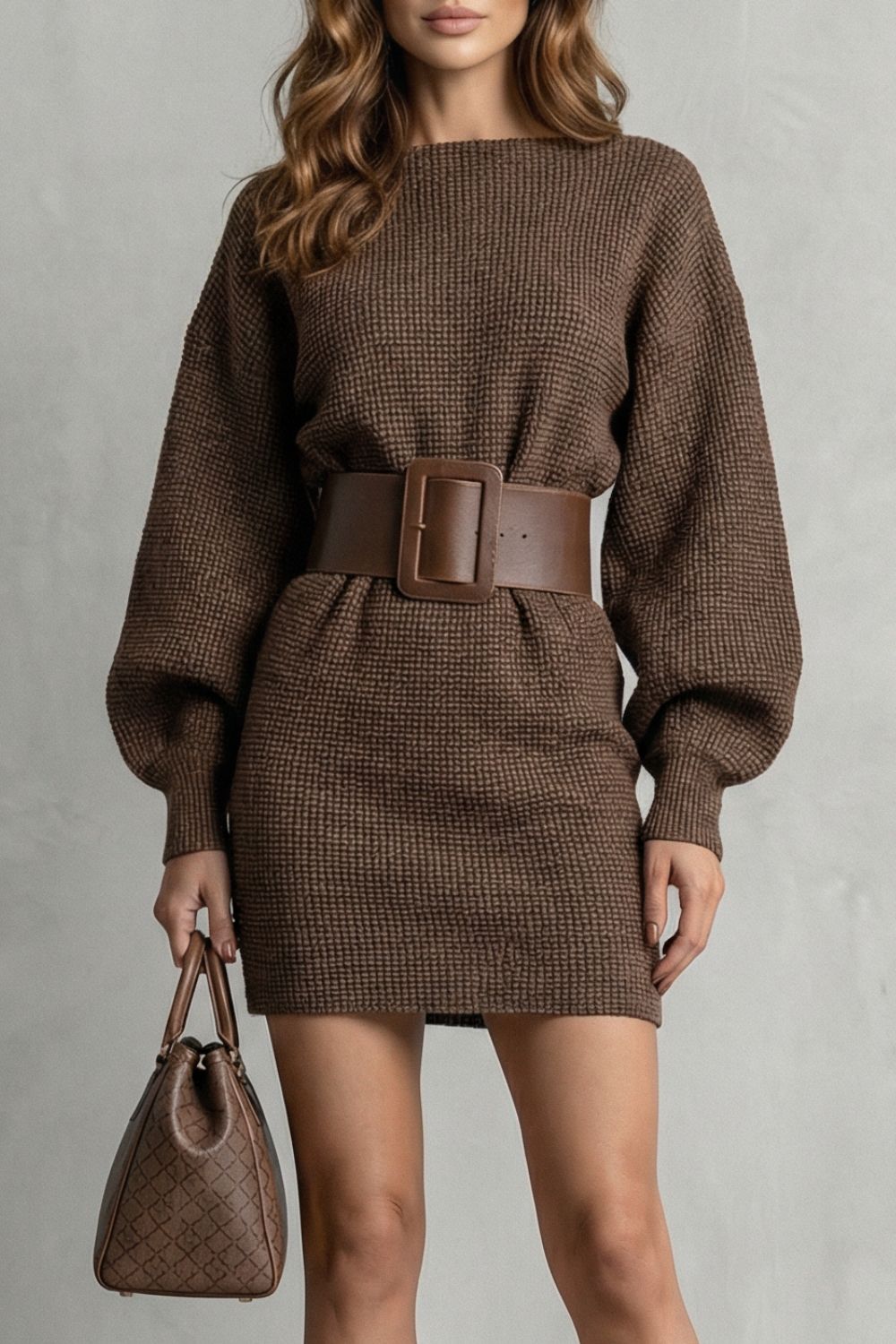 Maeve | Women's Belted Knit Mini Dress