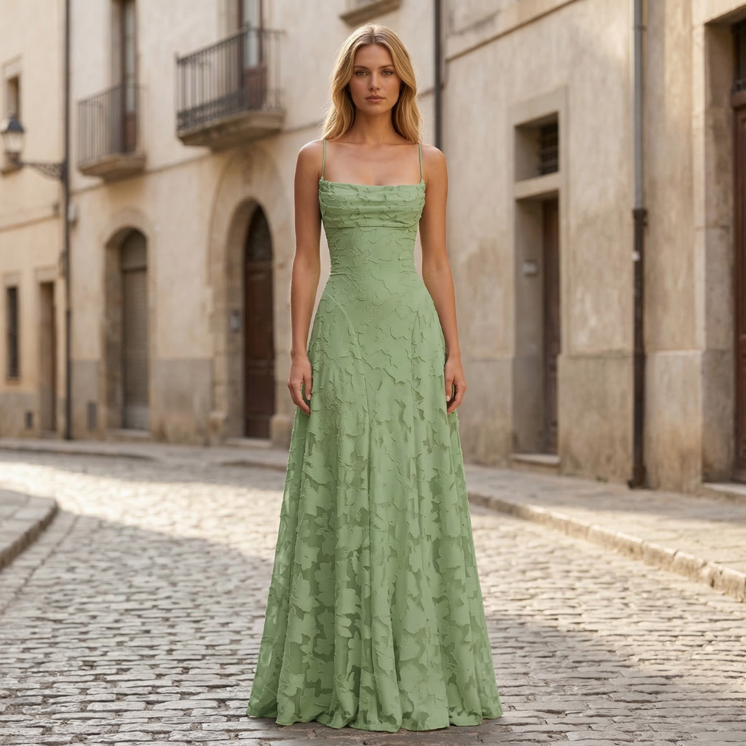 Women's Spaghetti Strap A-Line Maxi Gown