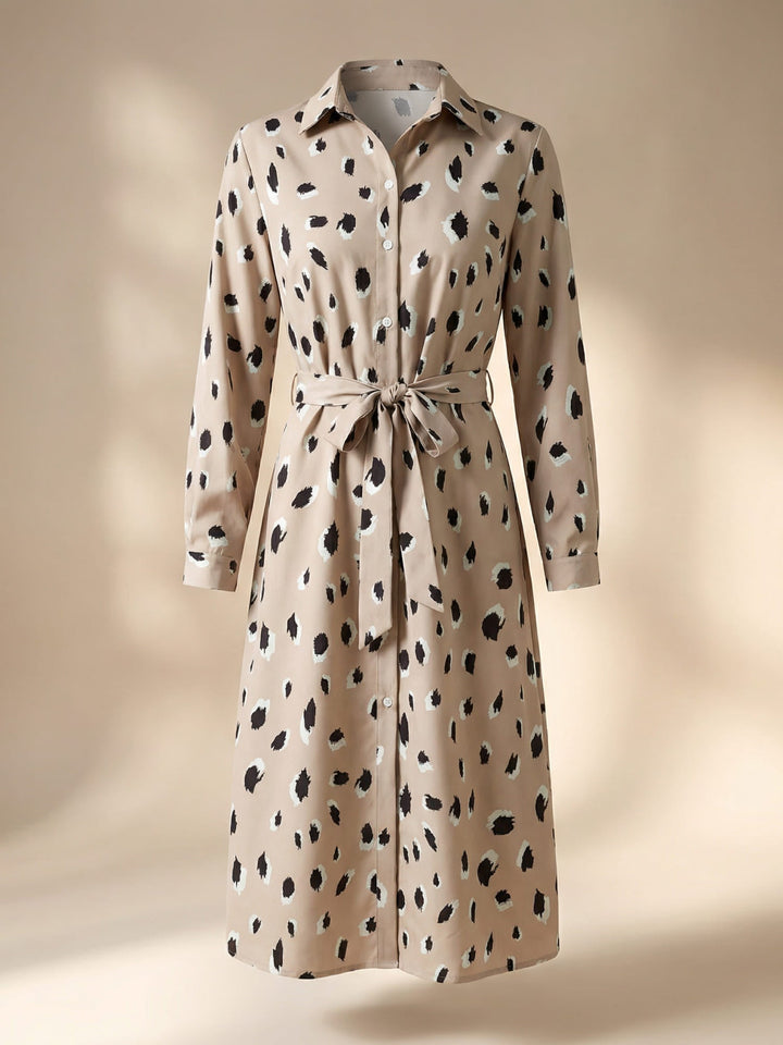 Women's Leopard Print Midi Dress