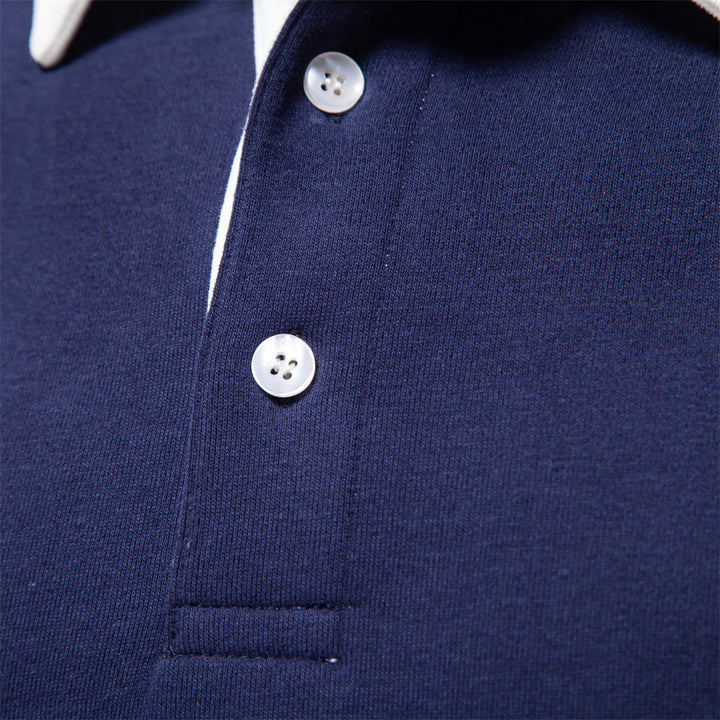 Elegant long-sleeve polo shirt for men