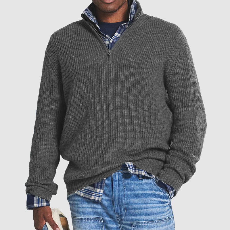 Business-casual zip sweater for men