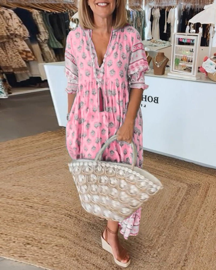 Women's Flowing Floral Midi Dress