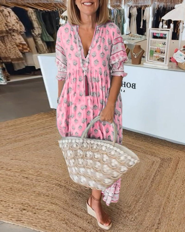 Women's Flowing Floral Midi Dress