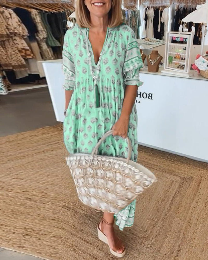 Women's Flowing Floral Midi Dress