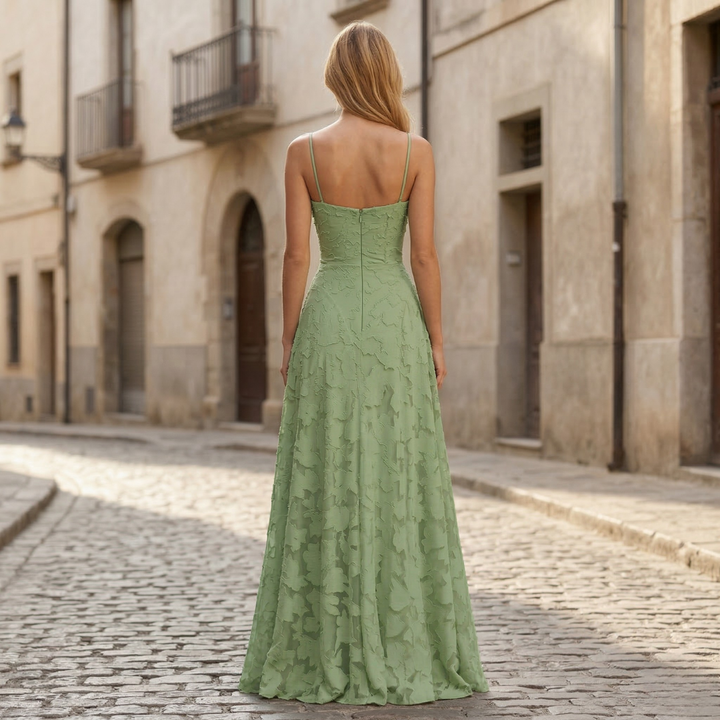 Women's Spaghetti Strap A-Line Maxi Gown
