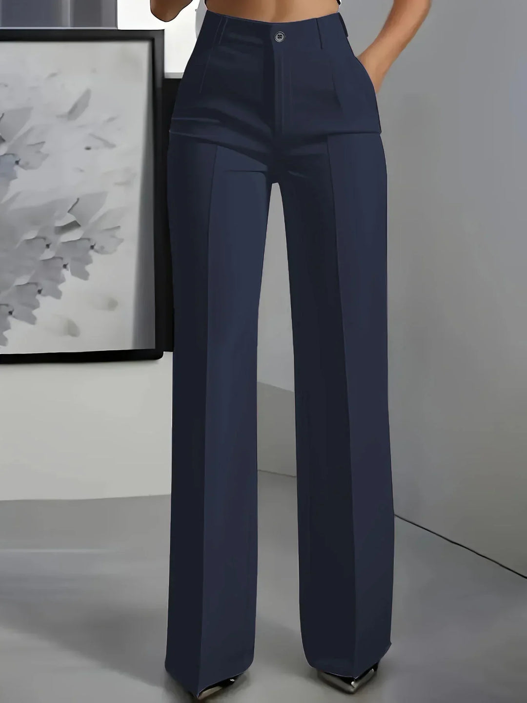 Women's High Waist Wide Leg Trousers Straight Cut
