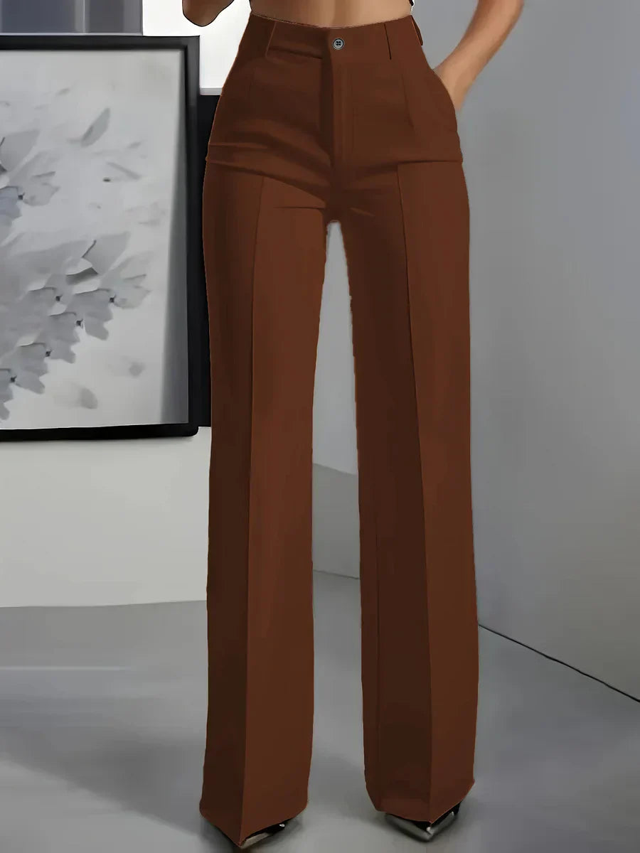 Women's High Waist Wide Leg Trousers Straight Cut