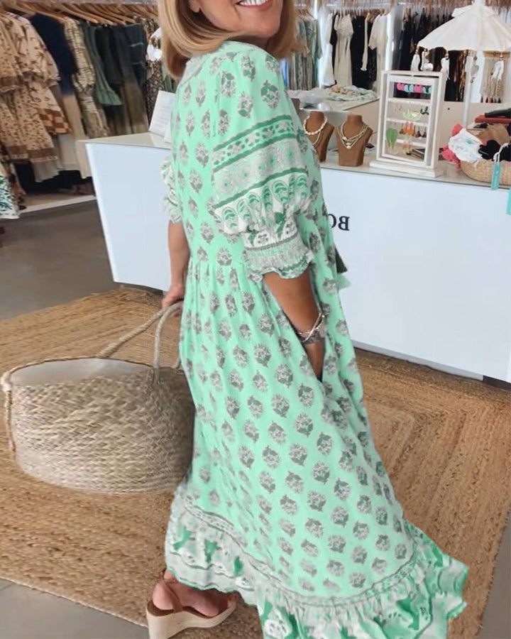 Women's Flowing Floral Midi Dress