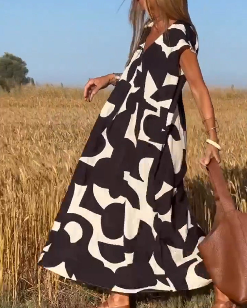 Women's Abstract Print Maxi Dress