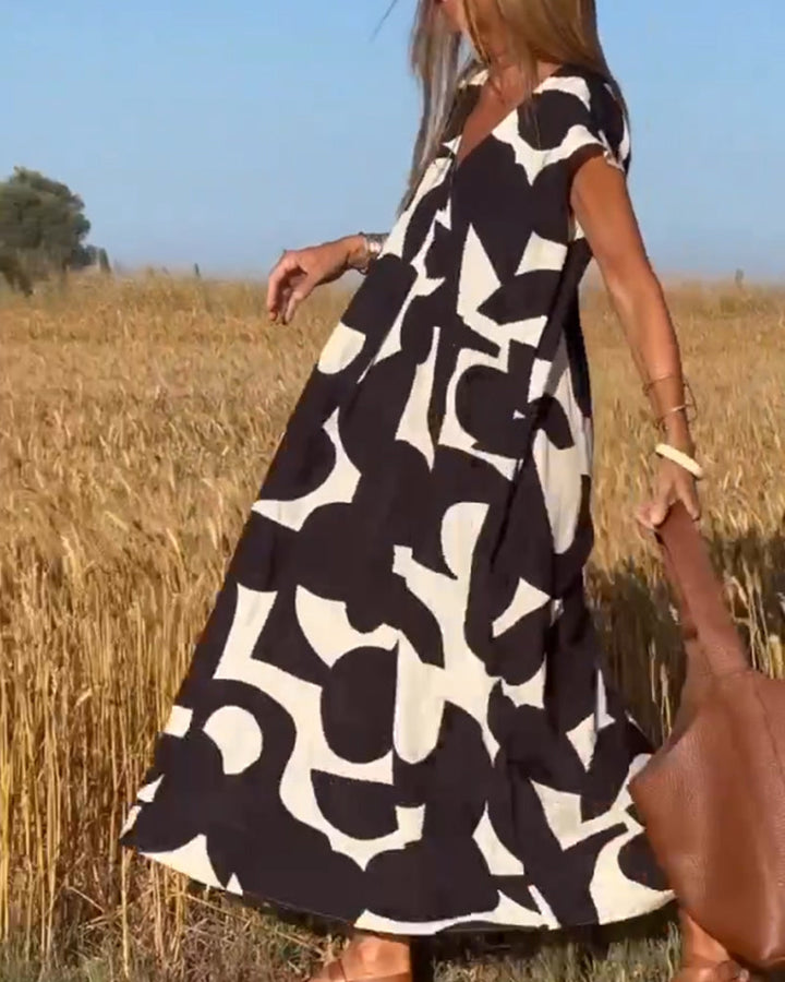 Women's Abstract Print Maxi Dress