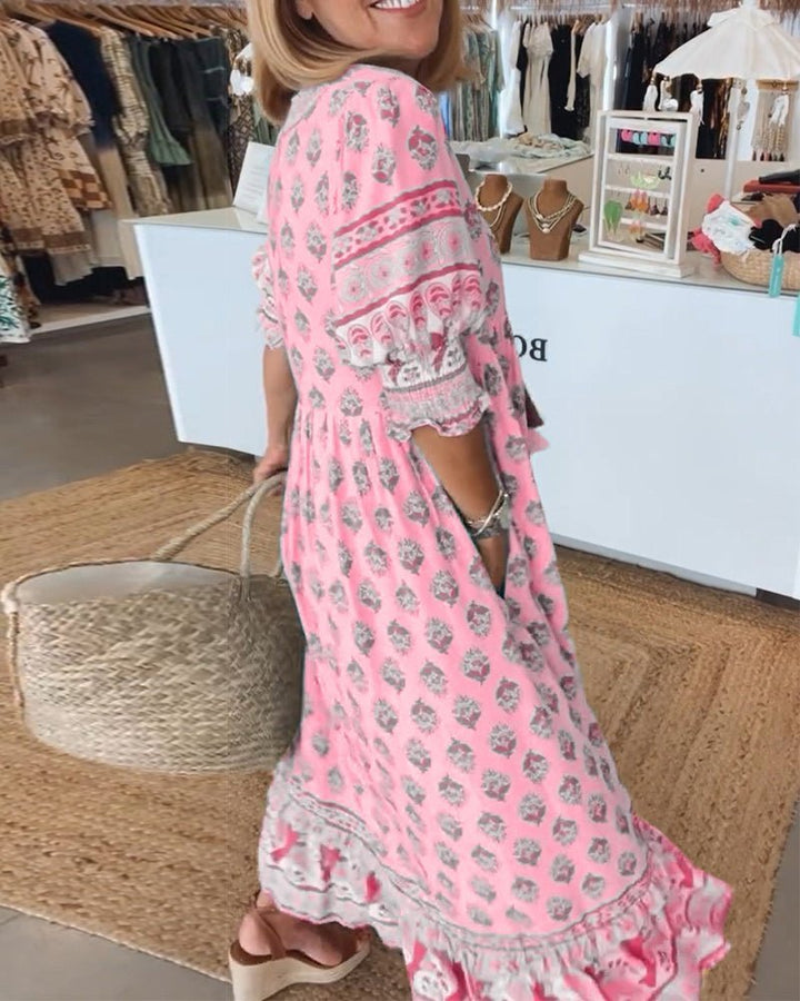 Women's Flowing Floral Midi Dress