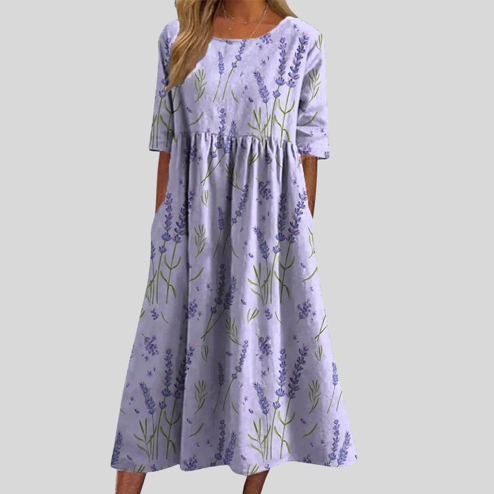 Women's Embroidered Flowy Midi Dress