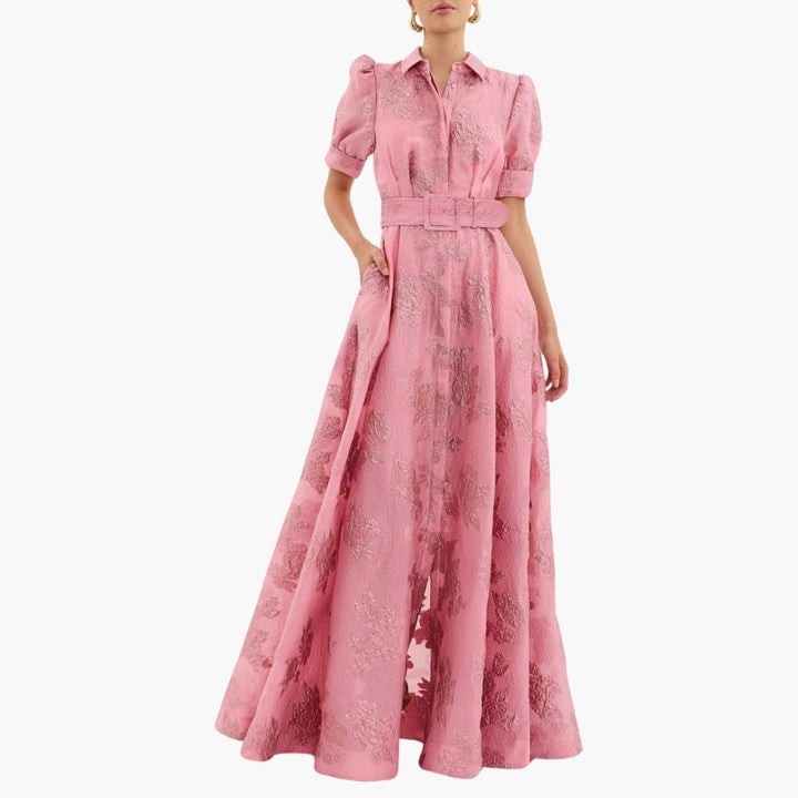 Women's Puff Sleeve Floral Midi Dress