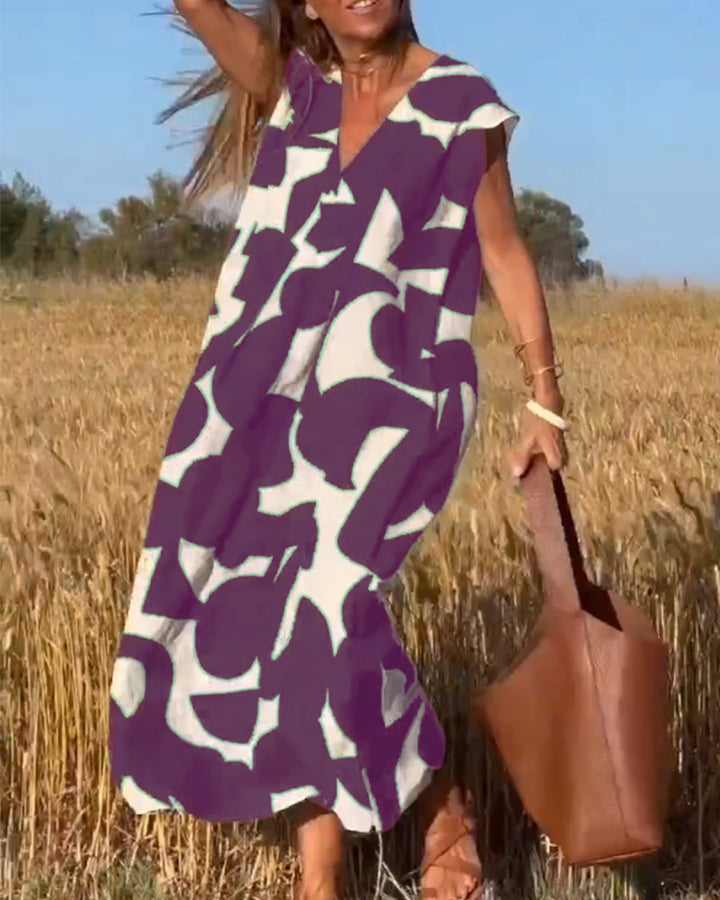 Women's Abstract Print Maxi Dress
