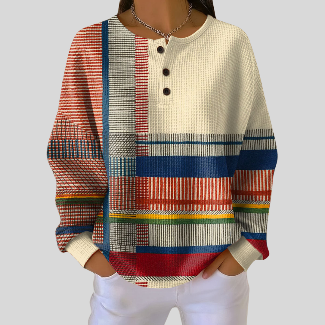 Women's Waffle Knit Sweater Oversized Warm Fleece Lined