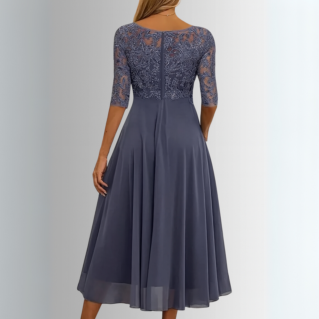 Women's Wedding Guest Lace Midi Dress
