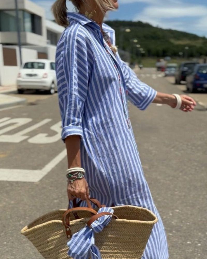 Women's Striped Shirt Dress