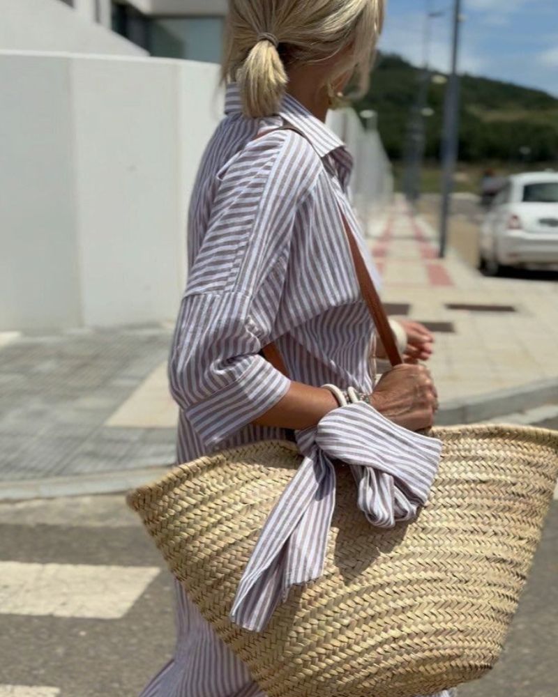 Women's Striped Shirt Dress