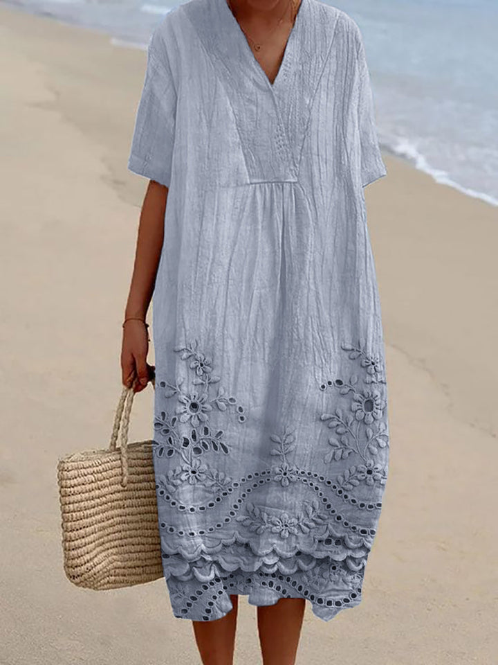 Women's Boho Cotton Midi Dress