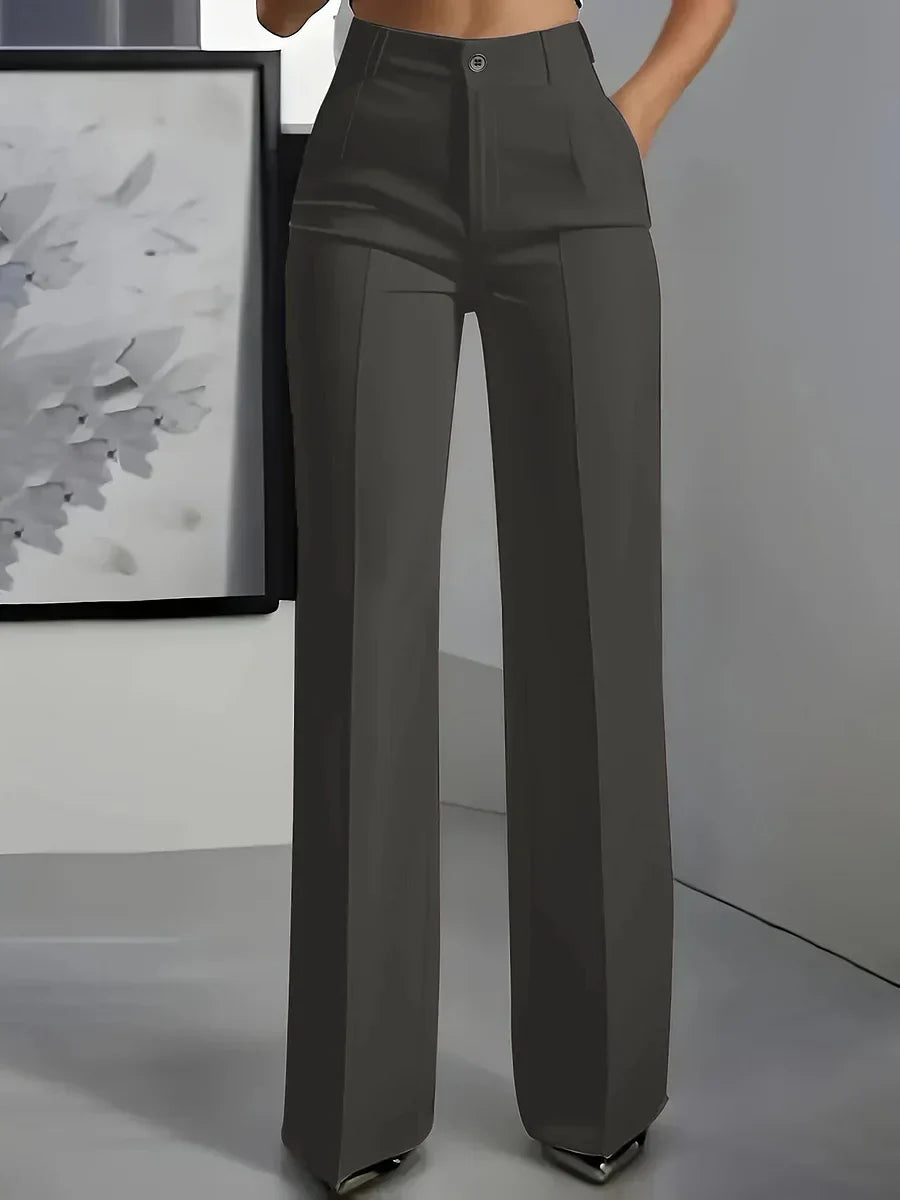 Women's High Waist Wide Leg Trousers Straight Cut
