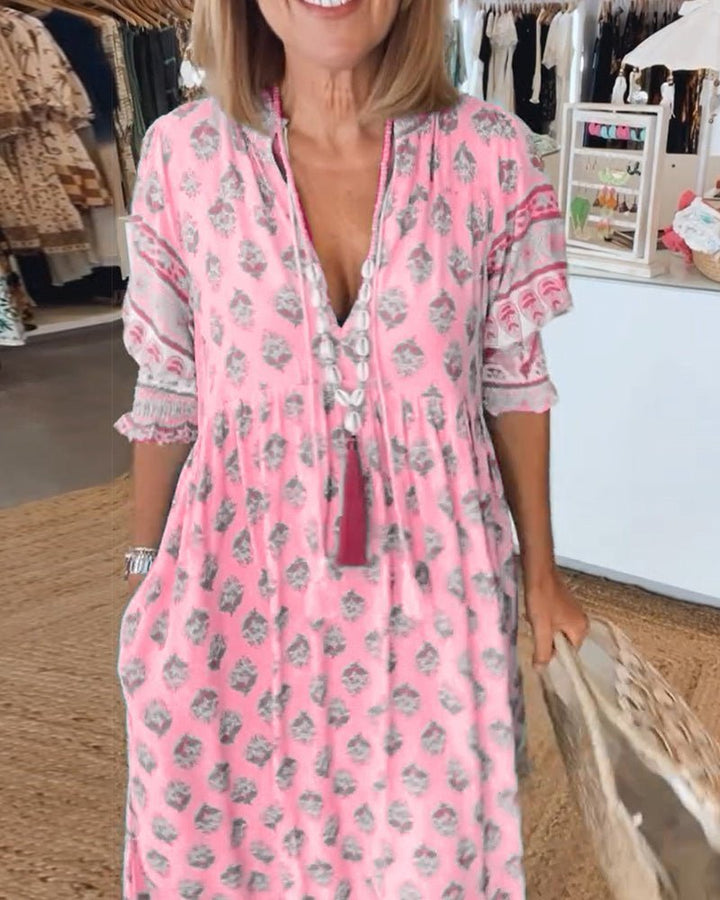 Women's Flowing Floral Midi Dress