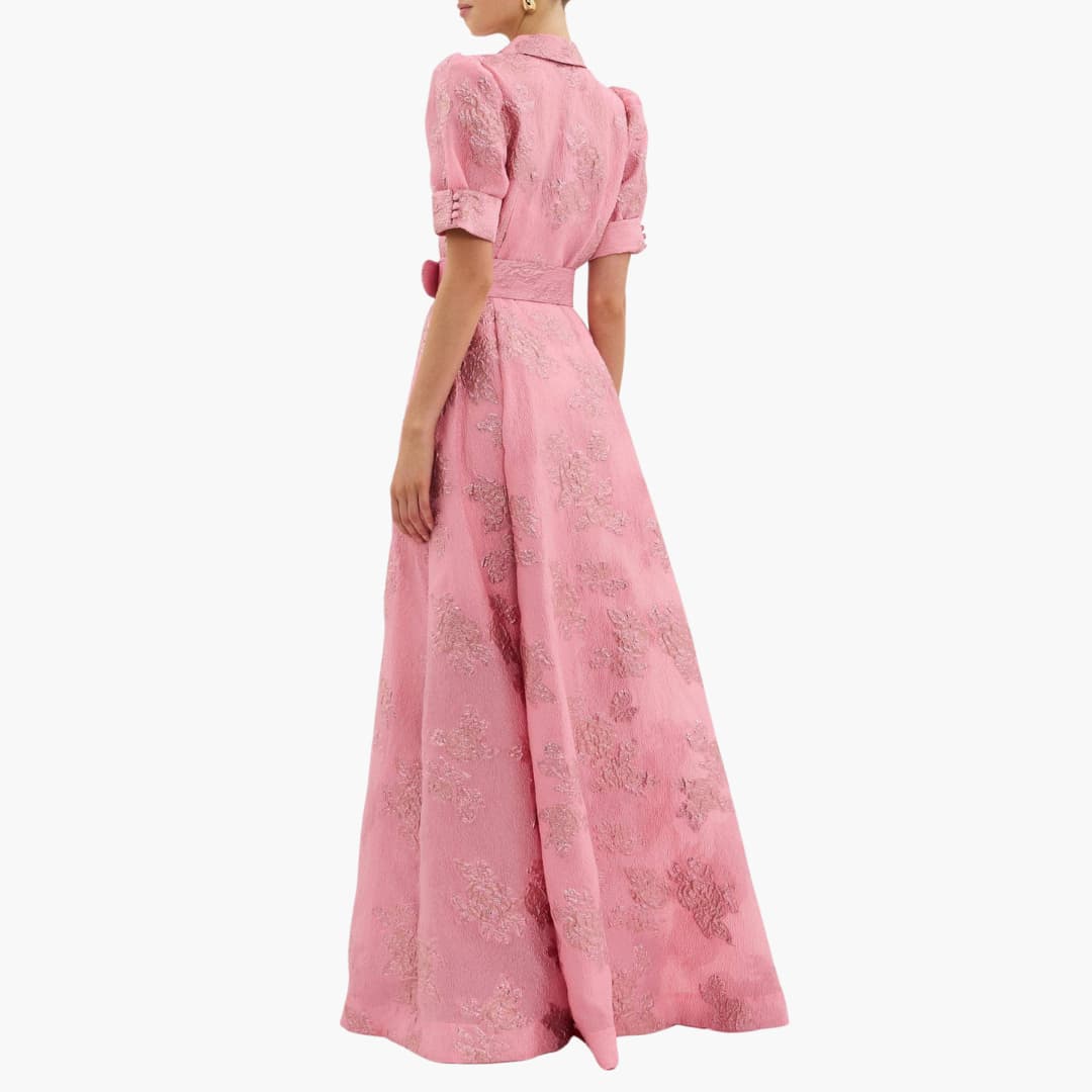 Women's Puff Sleeve Floral Midi Dress