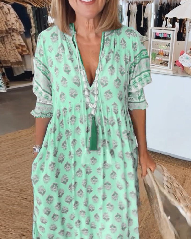 Women's Flowing Floral Midi Dress