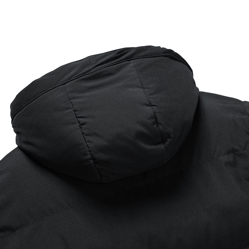 Padded long winter coat for men