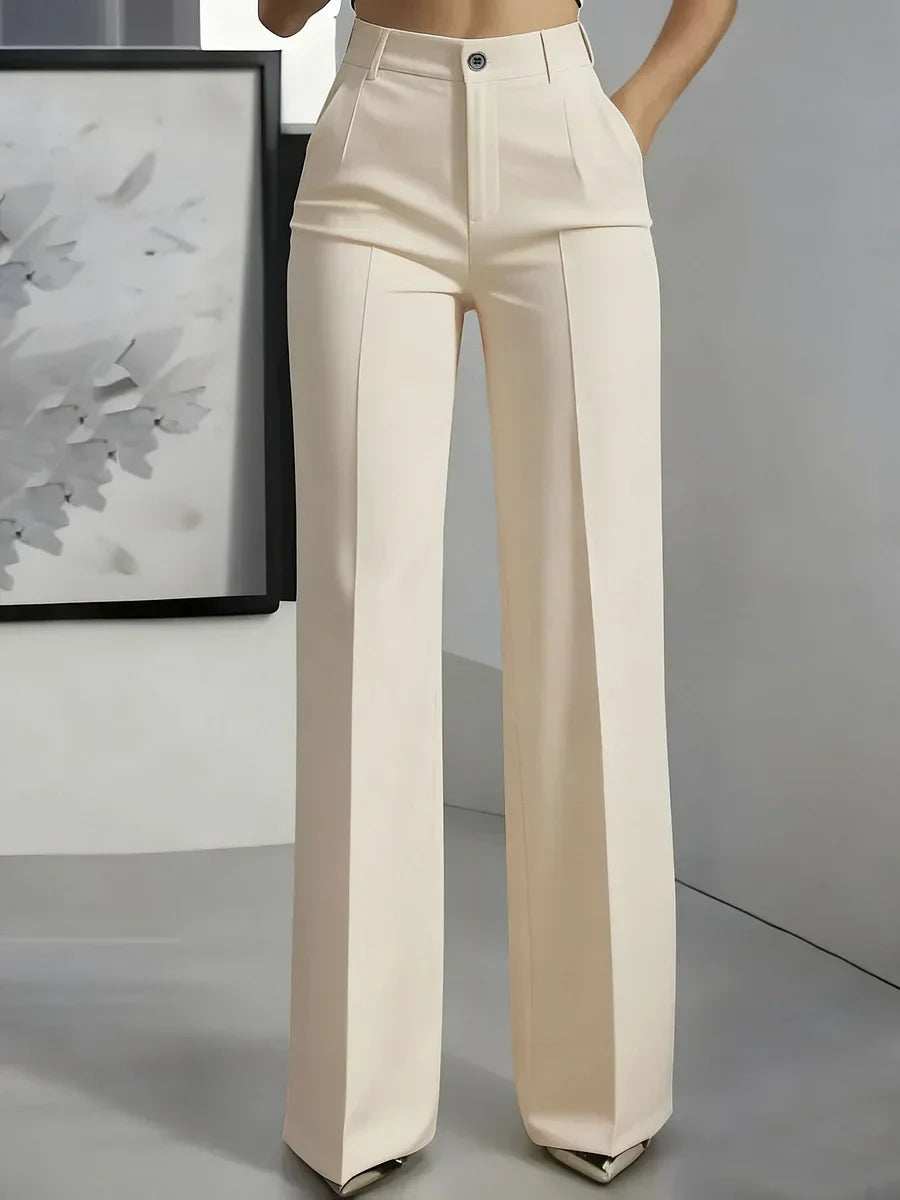 Women's High Waist Wide Leg Trousers Straight Cut