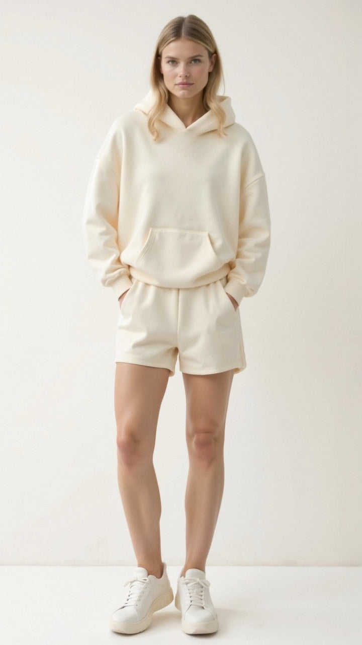 Embroidered hoodie with tropical design for women