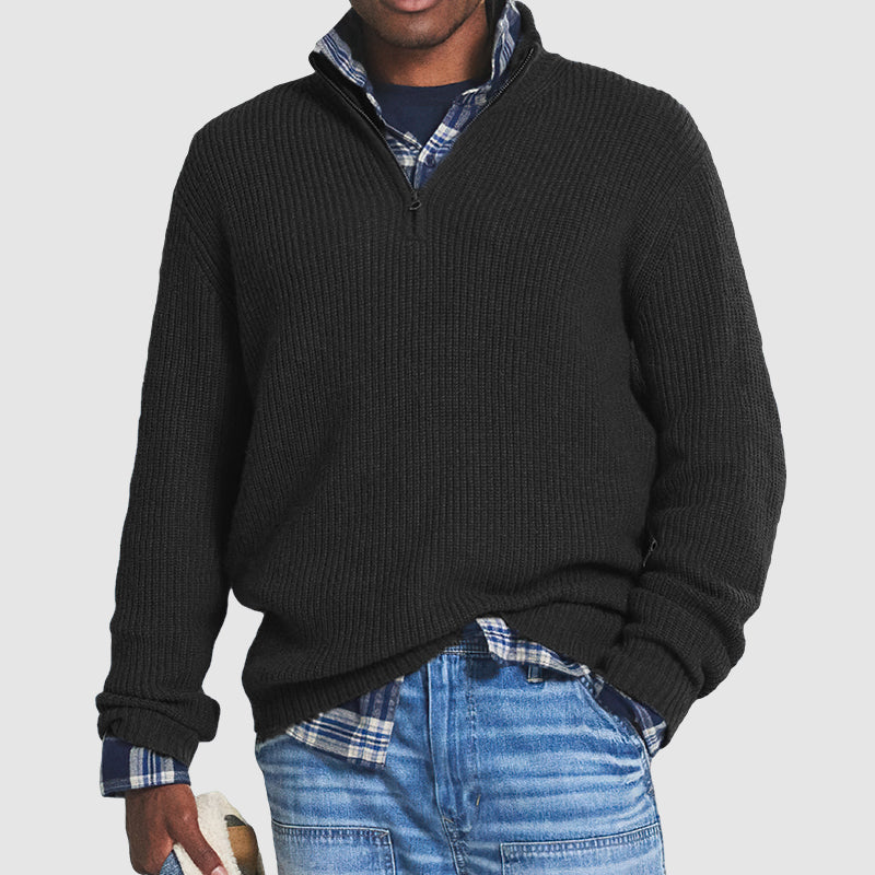 Business-casual zip sweater for men