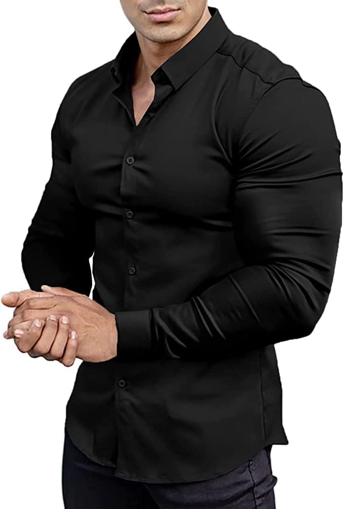 Slim-fit wrinkle-free shirt for men