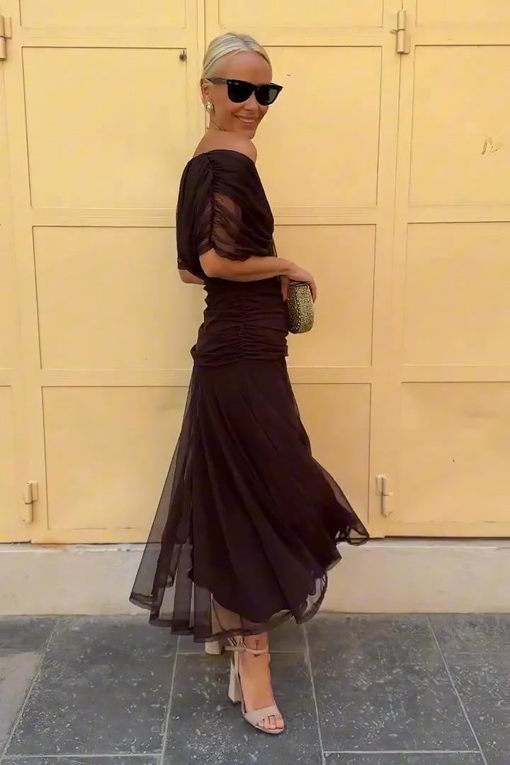 Women's V-Neck Printed Maxi Dress