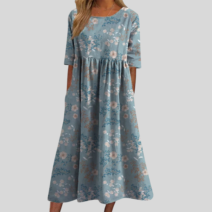 Women's Embroidered Flowy Midi Dress