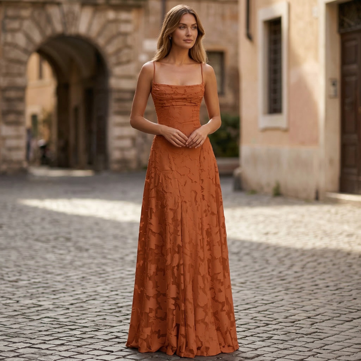 Women's Spaghetti Strap A-Line Maxi Gown