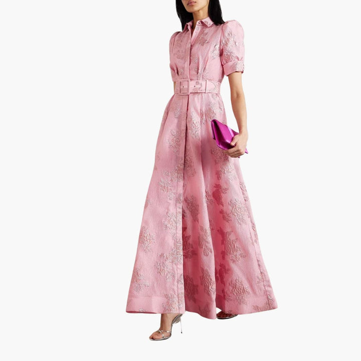 Women's Puff Sleeve Floral Midi Dress