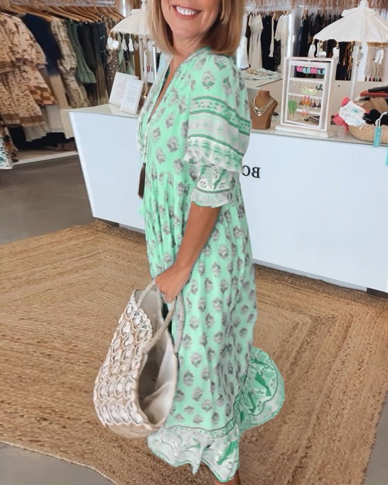 Women's Flowing Floral Midi Dress