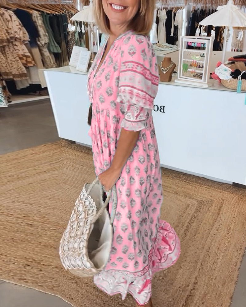 Women's Flowing Floral Midi Dress