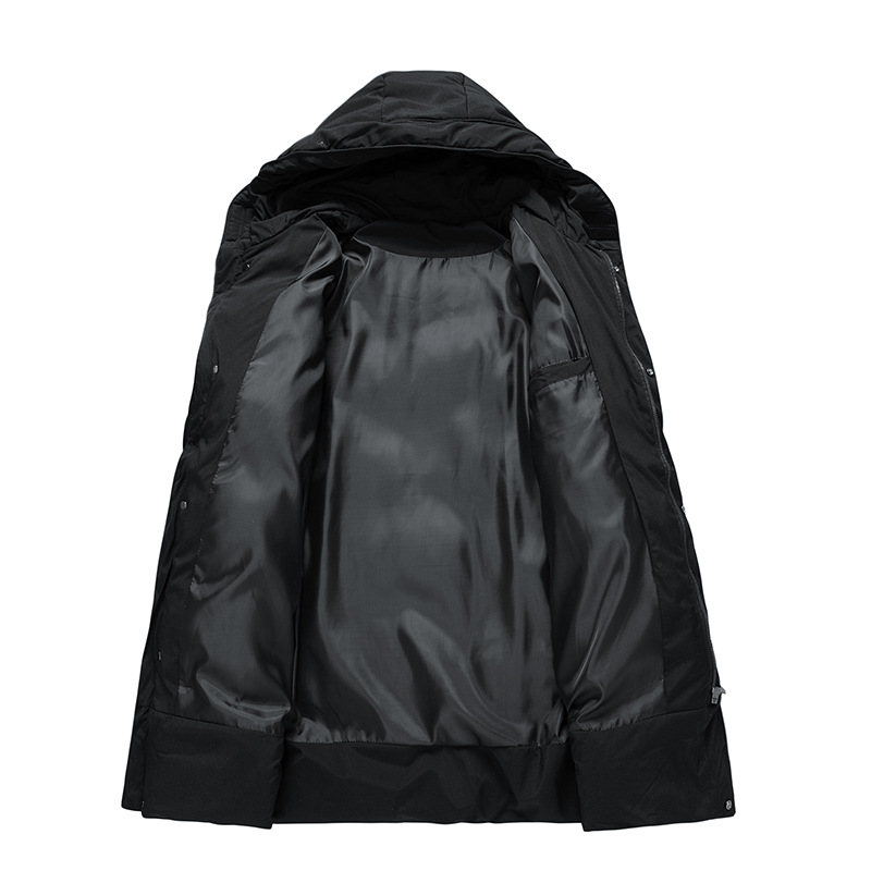 Padded long winter coat for men