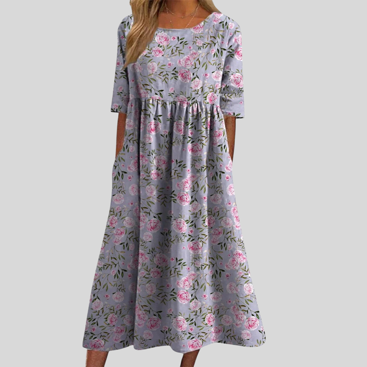 Women's Embroidered Flowy Midi Dress