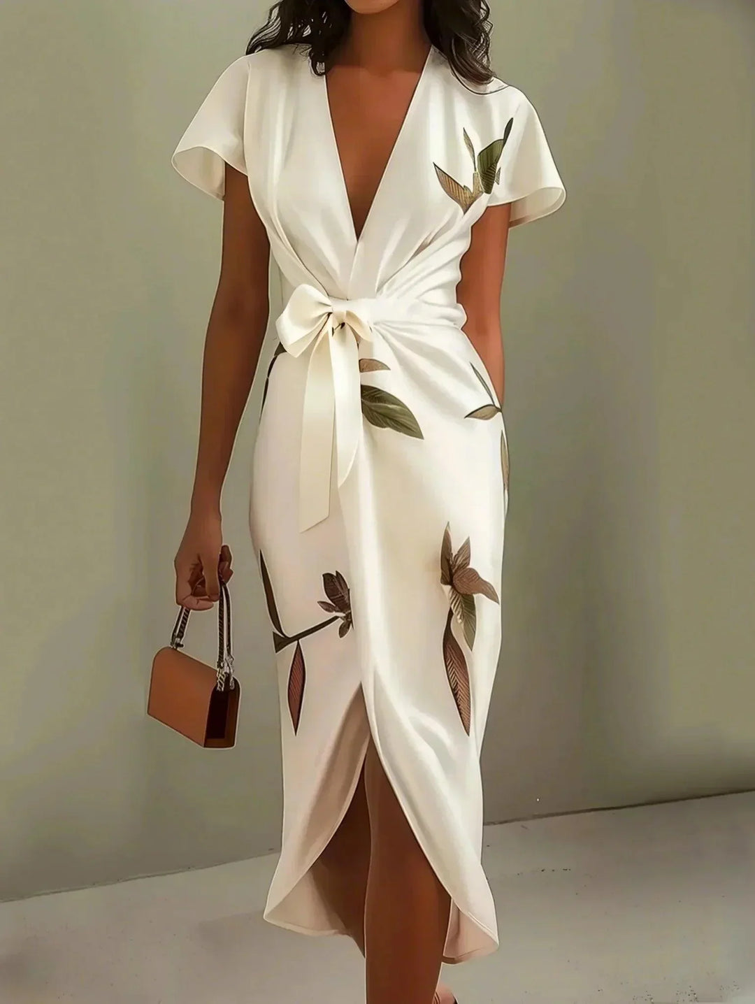 Women's Elegant Wrap Midi Dress