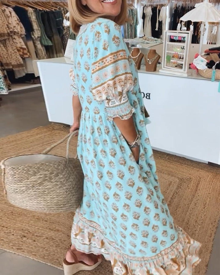 Women's Flowing Floral Midi Dress